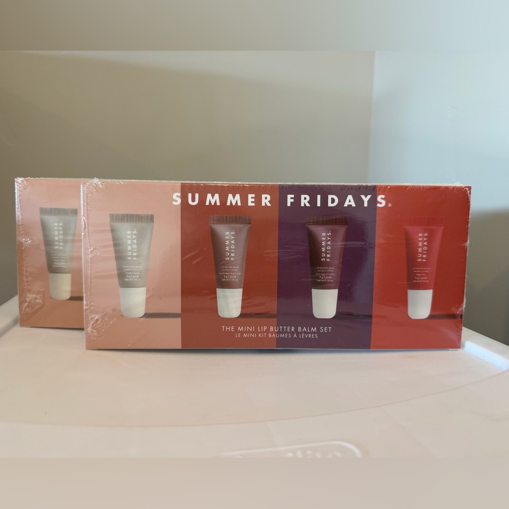 Summer Fridays The Mini Lip Butter Balm Set - 0.16 oz Vanilla/Beige/Sugar/Poppy💋